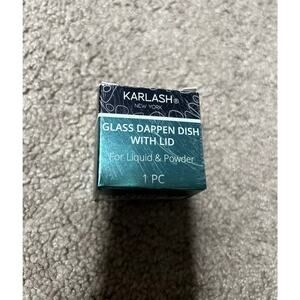 NIB - Karlash Glass Dappen Dish With Lid - For Liquid & Powder 1 pc